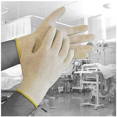 Image of Polyco Dermatology Seamless Cotton Gloves Bium Pack of 10 Pairs