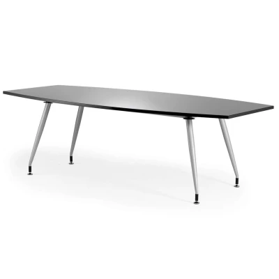 Image of High Gloss 2400mm Writable Boardroom Table Black Top