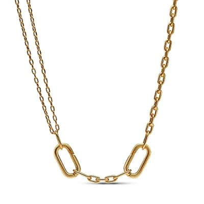 Image of PANDORA ME Double Link 14K Gold Plated Chain Necklace For Medallion Charms, 45cm, No Box