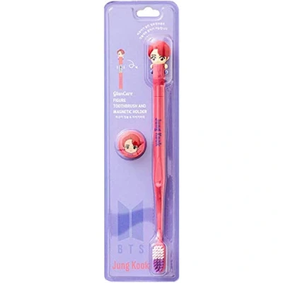 Image of [BTS Official Merchandise] Fans Gift K Pop Idols Goods BTS Character Figure Toothbrush with Convenient Magnetic Holder (Jung Kook)