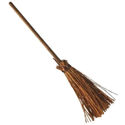 Image of Melody Jane Dolls House Besom Broom Traditional Witches Stick Cleaning Kitchen Accessory