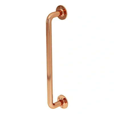 Image of Rothley Grab Rail Mobility Disability Aid Polished Copper Handle Bathroom Outdoor 457x25mm