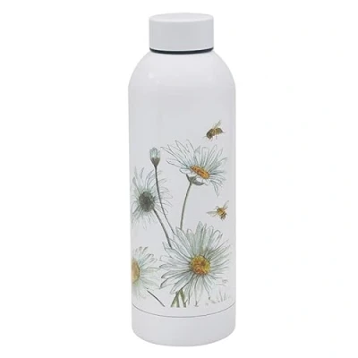 Image of Lesser &amp; Pavey 500ml Designed Stainless Steel Water Bottle Eco Friendly With Lid Bee tanical Bottles For Office, Sports or On The Go Sarah Boddy