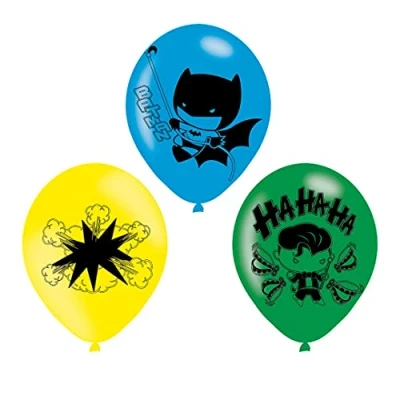 Image of amscan 9907399 Child Dc Batman Vs Joker Latex Balloons 6 Pack