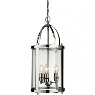 Image of Imperial 3 Light Round Ceiling Pendant Lantern Chrome, E14