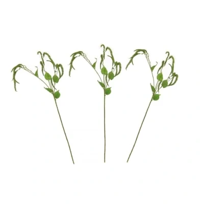 Image of FloristryWarehouse Pack of 3 Artificial Catkin and Leaf Sprays 69cm/27 Inch Green