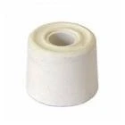 Image of Pack of 2 White Rubber Floor Mount Doorstops 25mm with screws