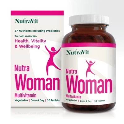 Image of NUTRAWOMAN Womens Multivitamins Vitamins 30 Tablets 27 &amp; Minerals Daily Multivitamin for Energy Health with Probiotics, Biotin, Folic Acid Methyl B12 NutraVit