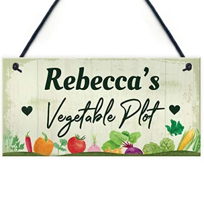 Image of RED OCEAN PERSONALISED Vegetable Plot Allotment Sign Shed Garden Signs And Plaques Gift