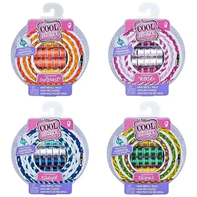Image of Cool MAKER, KumiKreator Mini Fashion Refill Set of 4 with Sunburst, Tropics, Rose and Twilight 128 Spools