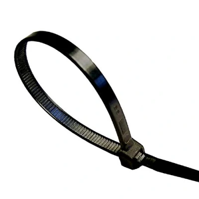 Image of 100 x Black Releasable Cable Ties 200mm 4.8mm Reusable Wire Tidy Zip Wrap Straps