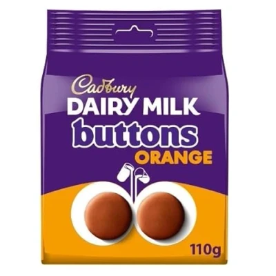 Image of 3 x Dairy Milk Orange Chocolate Giant Buttons Bag 110G Delicious Tasty And Twisty Treat Gift Hamper For Birthday,Christmas