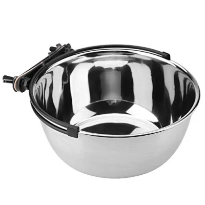 Image of Dog Cage Crate Water Bowls Stainless Steel Fixed Feeding Bowl Pet Hanging Food Feeder Dish with Hook for Dogs Cats Puppies (M)