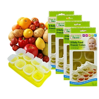 Image of Baby Weaning Food Pots Freezer Tubs BPA Free Pack of 4