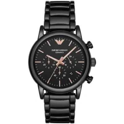 Image of Emporio Armani Watch for Men, Quartz Chronograph Movement, 43 mm Black Ceramic Case with a Strap, AR1509