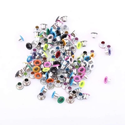 Image of 500 Pieces 3 mm Metal Eyelets Mixed Colours, Scrapbooking Round Grommets Leather Crafts, Fabric for Scrapbooking, Cards, Crafts