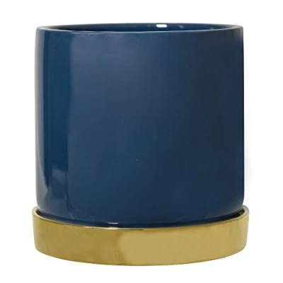 Image of Bloomingville Flower Pot, Ceramic, Blue, Ø 14cm