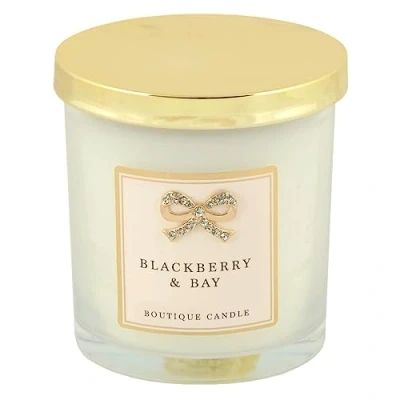 Image of Boutique Candle Scented Hand Poured Soy Wax Diamante Bow 9cm Blackberry &amp; Bay