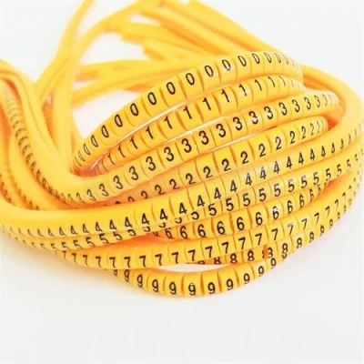 Image of LYHYDMA cable marking PVC Marker EC 0 1 Wire Number to 9 Size 1.5 sqmm yellow color markers insulation marker(EC 9)