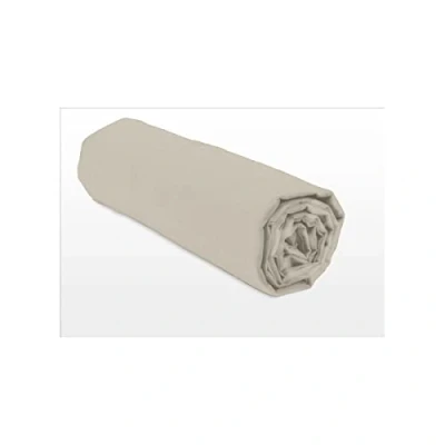 Image of Home Linge Passion Beige Ivory Fitted Sheet, 180 x 200 cm + 25 cm, 100% Cotton, 57 Thread Count, Oeko Tex Label