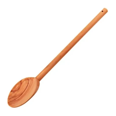 Image of FACKELMANN Nature Cooking Spoon, Olive Wood, Eco Friendly, Stirring &amp; Mixing Serving Salad Wooden 31x8x1.5cm, Natural Colour/Brown