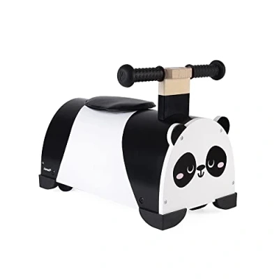 Image of Janod Wooden Ride On Panda 360 Steering Develops Balance Storage Box Included Suitable for Children from The Age Of 1, J08052