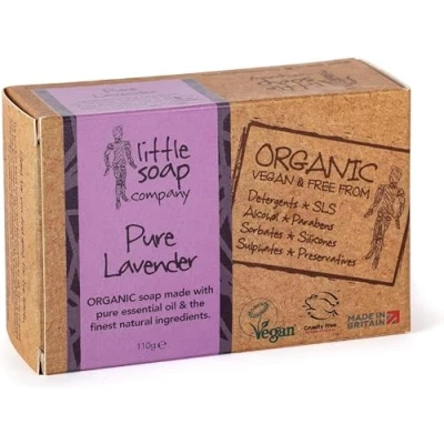 Image of Little Soap Company Organic Bar Vegan, Cruelty Free, No SLS or Parabens, with English Lavender, Natural, &amp; Eco Friendly, Body, Face Hand of (110g)
