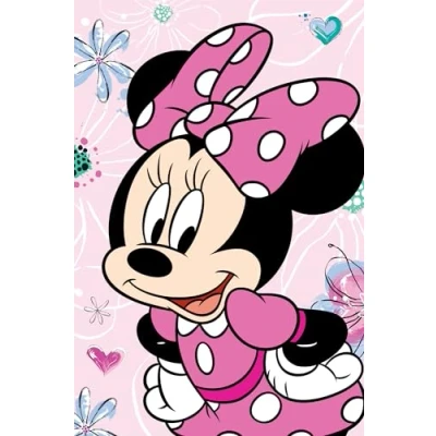 Image of Minnie Mouse Flowers Microflannel Blanket for Kids Super Soft &amp; Comfy Naptime Cozy Bed, Couch, Chair Baby Bed Plush Children, Boys, Girls, Toddlers
