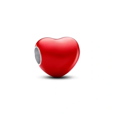 Image of Pandora Moments Heart sterling silver charm with color changing red enamel