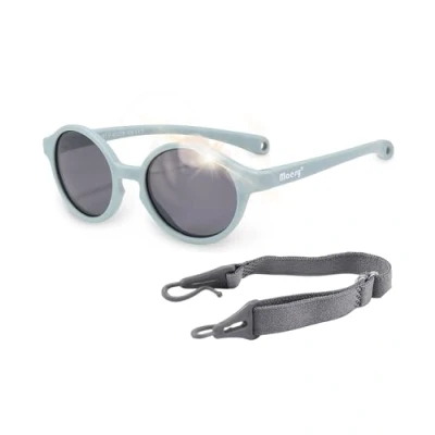 Image of Maesy Baby Sunglasses Noah 0 2 Years Flexible Bendable Adjustable Elastic Band Polarised UV400 Protection Boys and Girls Oval (Light blue)