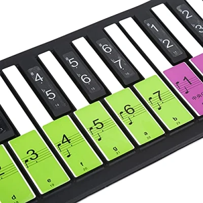 Image of Dilwe Removable 88 Keys Piano Electronic Keyboard Note White Stickers Labels for Beginners(Colorful)