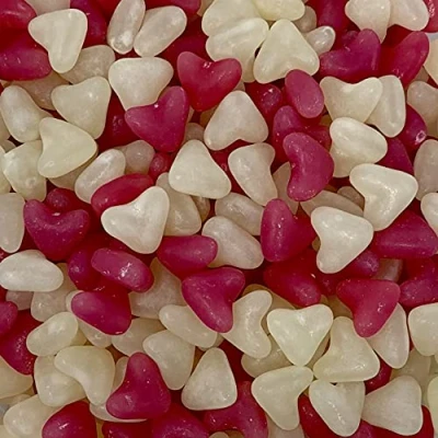 Image of Pink &amp; White Love Heart Jelly Beans LARGE RETAIL Sweet Shop Jar by The Gourmet Company