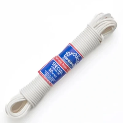 Image of Everlasto Quality Special White PVC Clothes Line Washing 4mm Thick (10M)
