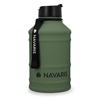 Image of Navaris Stainless Steel Water Bottle 2.2 Litre Large Metal Sports, Camping, Gym Canteen for Drinking Water, Liquid, Drinks