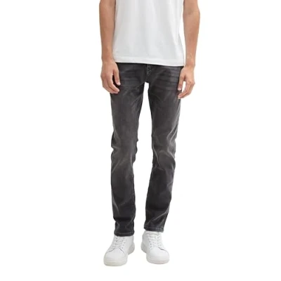 Image of TOM TAILOR Men&#039;s 1041425 Josh Regular Slim Jeans, 10220 Used Dark Stone Grey Denim, 34 W/34 L