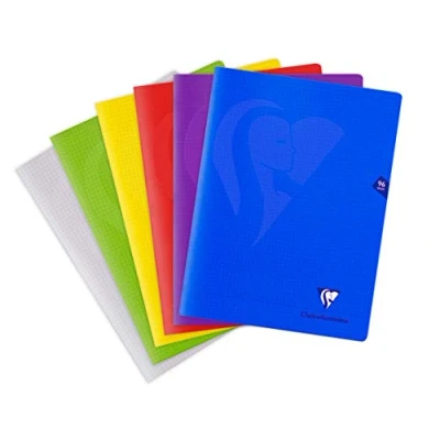 Image of Clairefontaine Ref 303362C Mimeys Side Stapled Notebook (96 Pages) A4+ Size, Polypro Cover, 90gsm Brushed Vellum Paper, Squared Ruling Assorted Colours (Pack of 10)