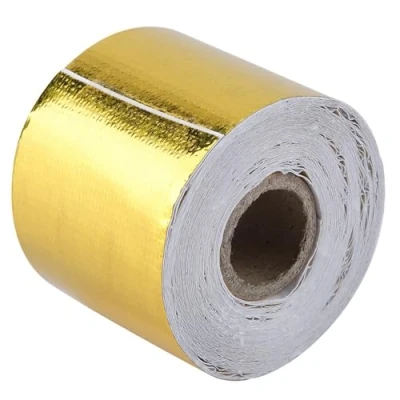 Image of Aramox Adhesive Tape, 1 Roll Golden Car Aluminum Foil Tape Reflective Heat Shield Wrap (10M*5Cm)