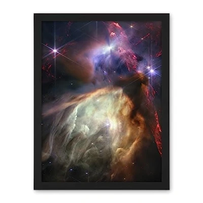 Image of Artery8 NASA James Webb Space Telescope Rho Ophiuchi Cloud Complex Artwork Framed Wall Art Print 18X24 Inch