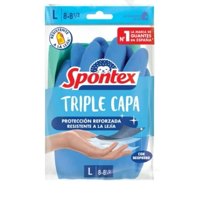 Image of Spontex Triple Layer Glove Size L, Pack of 4