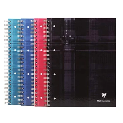 Image of Clairefontaine Ref 8215C Wirebound Hard Cover Notebook (80 Sheets) A4+ Size, Lined Ruling, 90gsm Brushed Vellum Paper, Laminated Card Single Random Colour ()