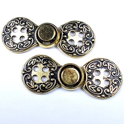 Image of Metal Norwegian Clasps Fasteners 56mm x 23mm Pack of 2 (Gold)