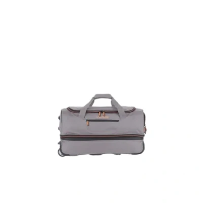 Image of Travelite Basics Trolley Reisetasche auf Rollen 55cm, erweiterbar 64 Liter Volumen, in DREI Farben Travel Tote 55 Centimeters 51 Grey (Grau/Grün)