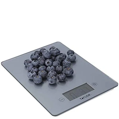 Image of Taylor Pro Pewter Glass 5kg Digital Kitchen Scale
