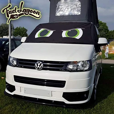 Image of VW Rocky T5 Window Screen Cover Black Out Blind Curtain Wrap Frost Protection Blinds Eyes Green