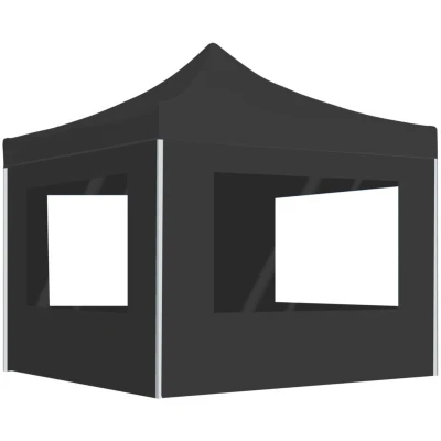 Image of vidaXL Professional Folding Party Tent with Walls Aluminium 3x3 m Anthracite