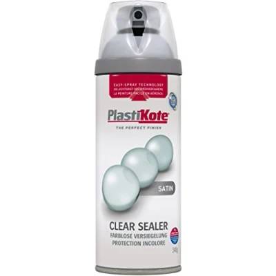Image of Plasti kote Premium Spray Paint Satin 400ml Clear Acrylic