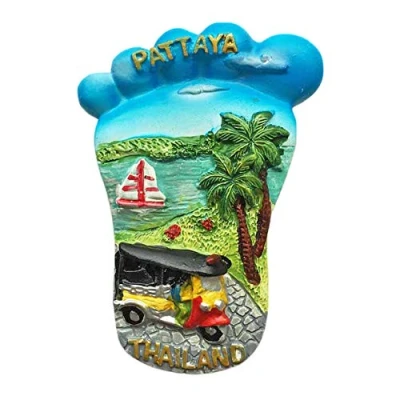 Image of Pattaya Thailand 3D Refrigerator Magnet Tourist Souvenirs Collection,Home and Kitchen Decoration Fridge Travel Magnetic Sticker from China (Foot)