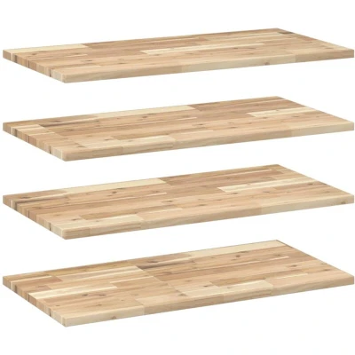 Image of vidaXL Floating Shelves 4 pcs 60x40x2 cm Untreated Solid Wood Acacia