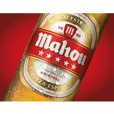 Image of Lewistons Of London Mahou Spain Spanish Beer Lager inspired Vintage Retro Man Cave Bar Pub Shed Novelty Gift Tin Wall Décor Metal Sign