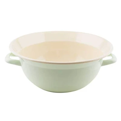 Image of Riess, 0298 006, Weitling 36, Classic Bunt/Pastell, Colour Nile Green, Diameter 36 cm, Height 15 Capacity 9 litres, Enamel, Bowl with 2 Handles